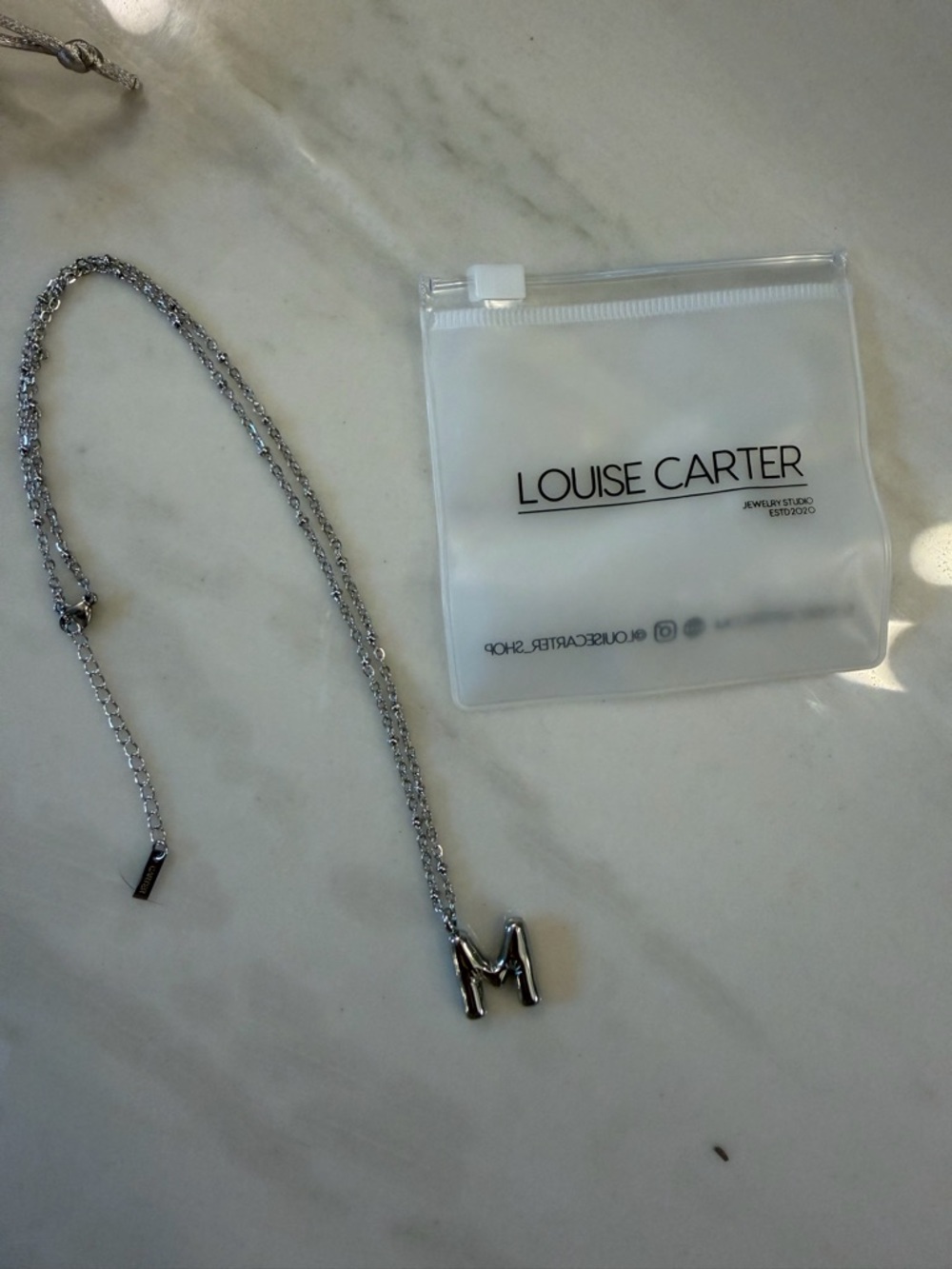 Louise Carter - Silver 'M' Initial Necklace